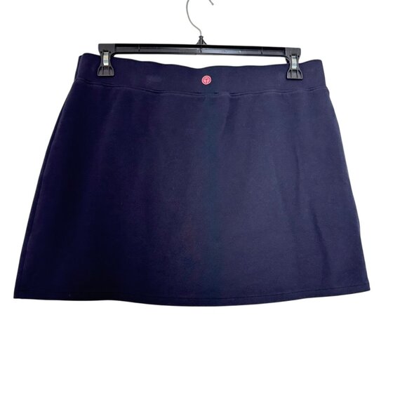 T By Talbots Womens Navy Tech Pique Wrap Skort Coral & White Stripe SZ Large - Picture 9 of 10